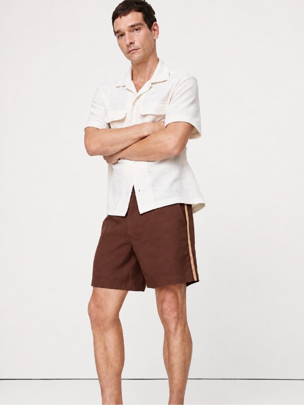 Banana Republic Men’s Linen Blend Side Stripe Shorts Size XL NWT